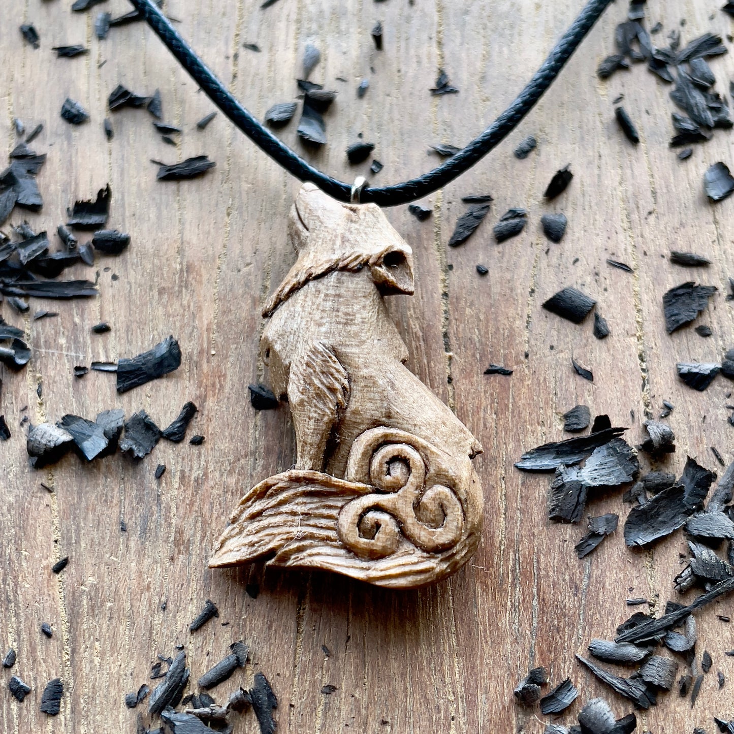 Wolf Pendant with Triskelion
