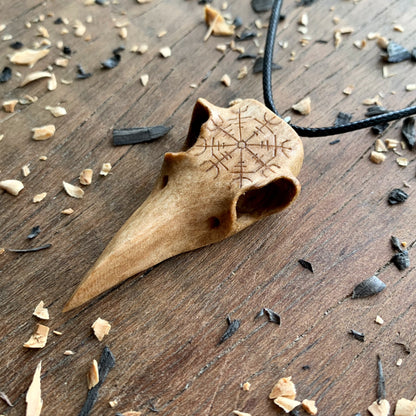 Norse Rave’s Skull Aegishjalmur Pendant