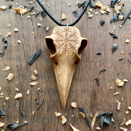 Norse Rave’s Skull Aegishjalmur Pendant