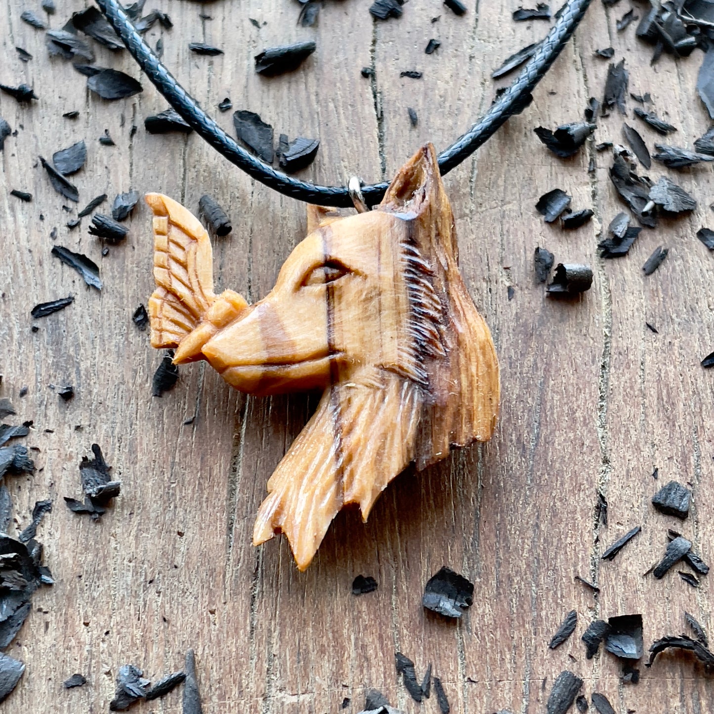 Wolf and Butterfly Pendant