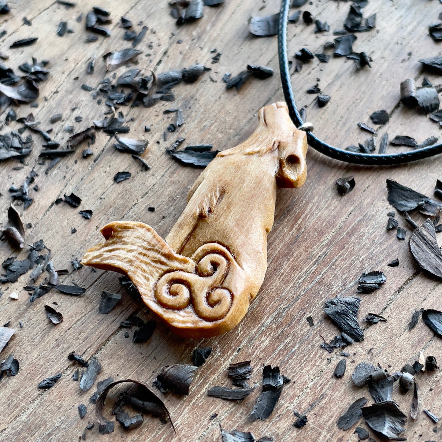 Wolf Pendant with Triskelion