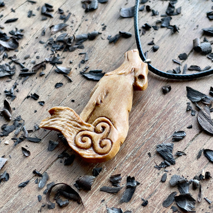 Wolf Pendant with Triskelion
