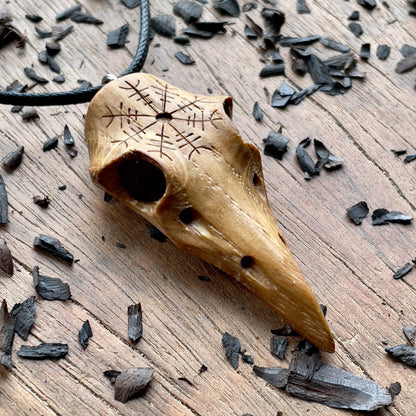 Raven Skull “Helm of Awe” Pendant