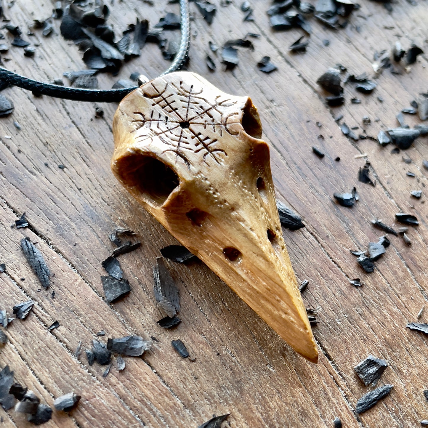 Raven Skull “Helm of Awe” Pendant