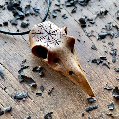 Raven Skull “Helm of Awe” Pendant