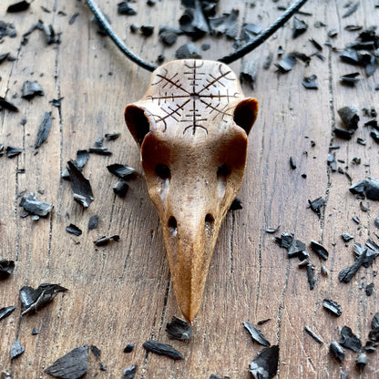 Raven Skull “Helm of Awe” Pendant