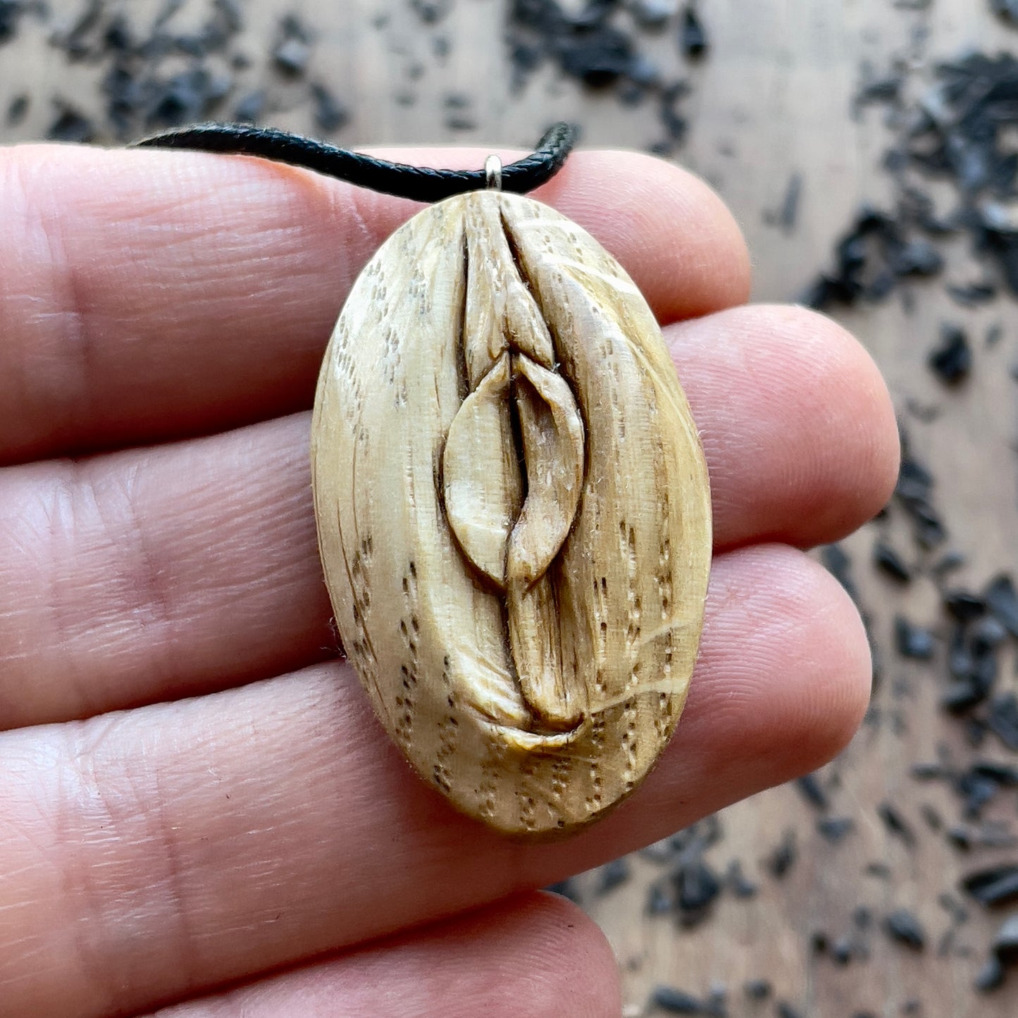 Vulva Oak Wood Pendant
