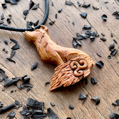 Celtic Fox with Triskelion Pendant
