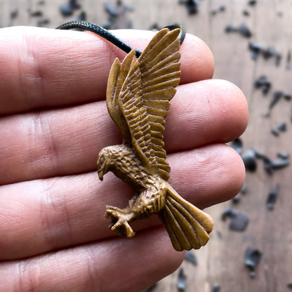 Flying Eagle Walnut Wood Pendant