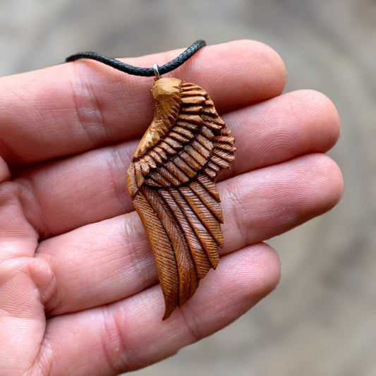 Angel's Wing Mulberry Wood Pendant