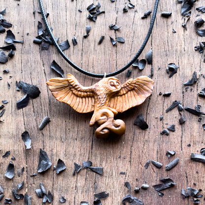Celtic Barn Owl With Triskelion Pendant