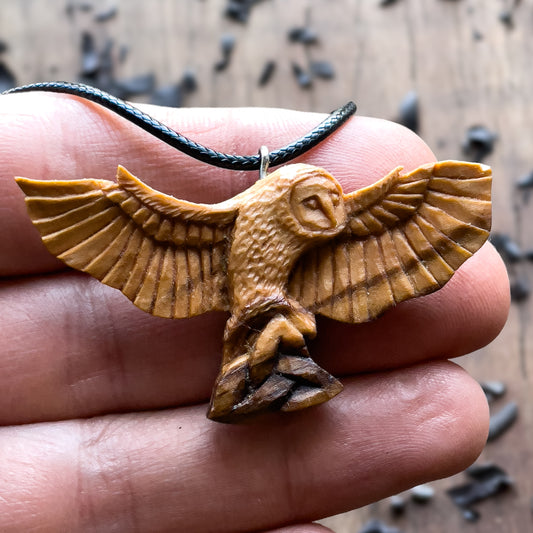 Flying Owl with Triquetra Pendant