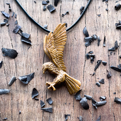 Flying Eagle Walnut Wood Pendant