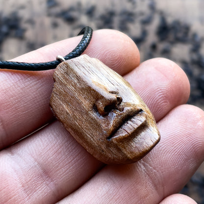 Nose and Lips Walnut Wood Pendant