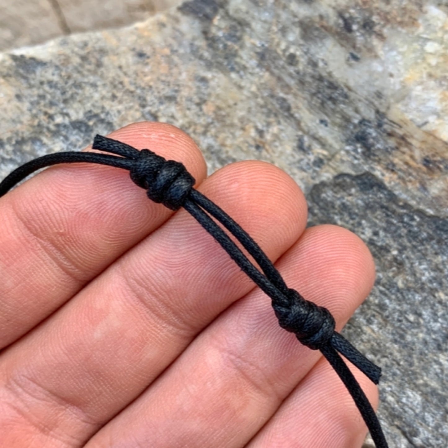 Triquetra black cord necklace Celtic knot triquetra adjustable