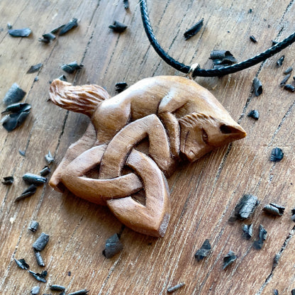Celtic Fox Pendant – Triquetra Design