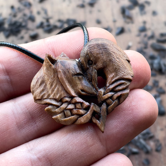 Wolf and Raven Pendant