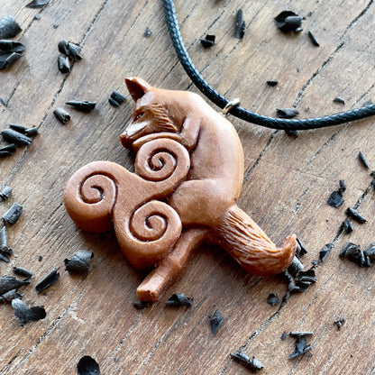 Celtic Fox Pendant – Triskelion Design