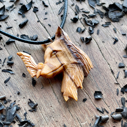Wolf and Butterfly Pendant