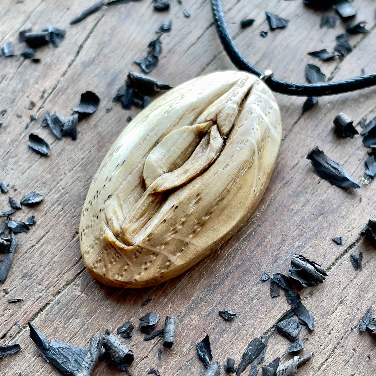 Vulva Oak Wood Pendant