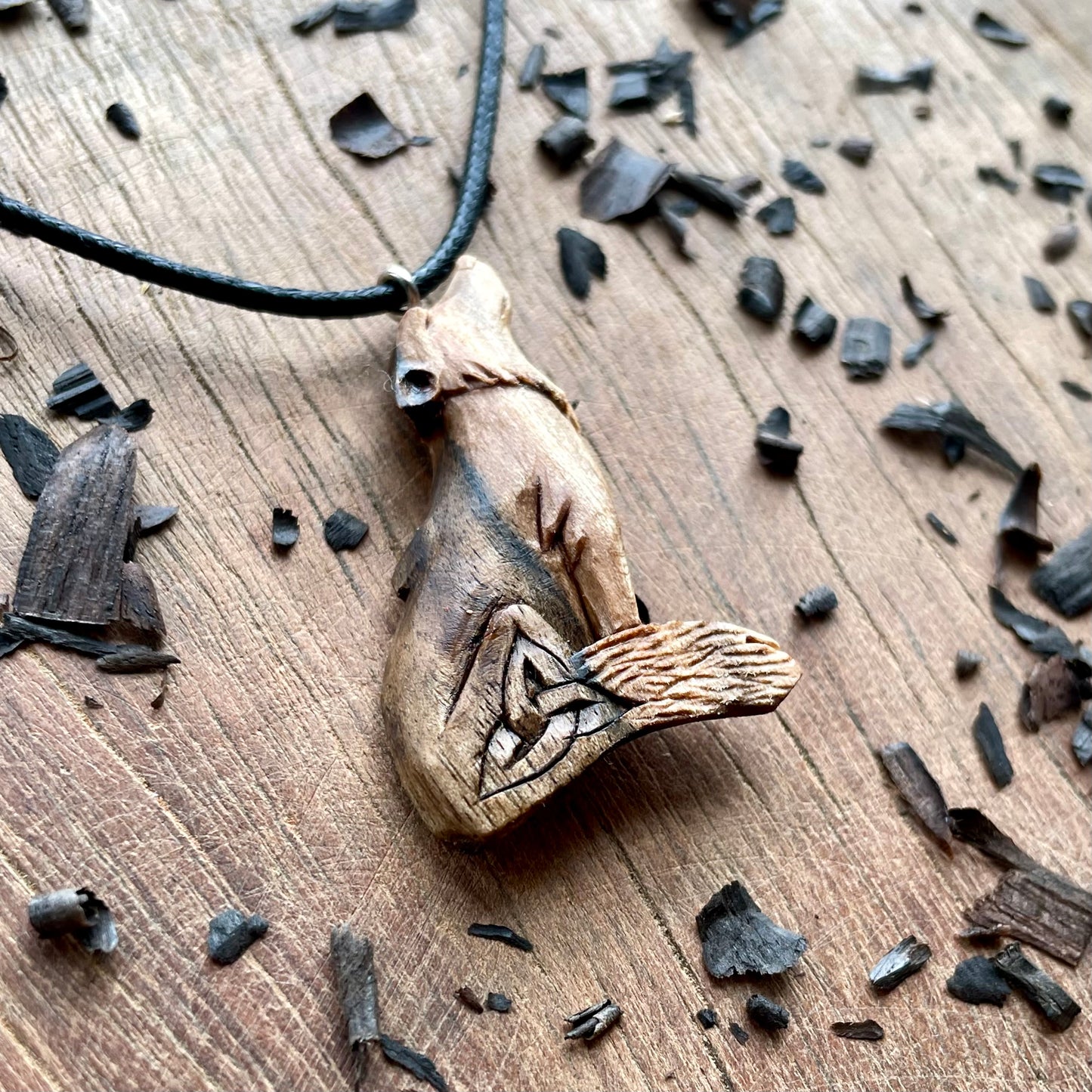 Wolf Pendant with Triquetra