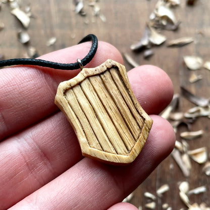 Medieval Shield Wood Pendant Style 2