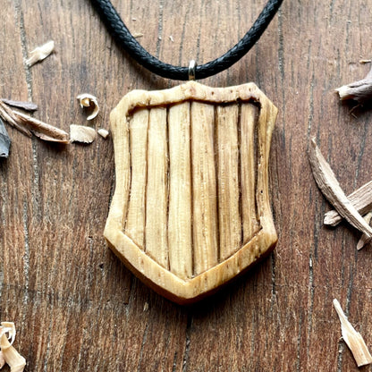 Medieval Shield Wood Pendant Style 2