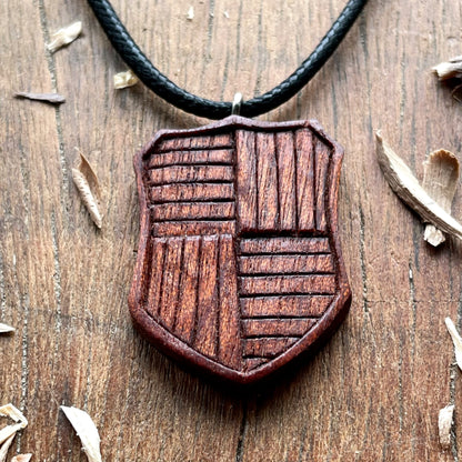 Medieval Shield Wood Pendant Style 2