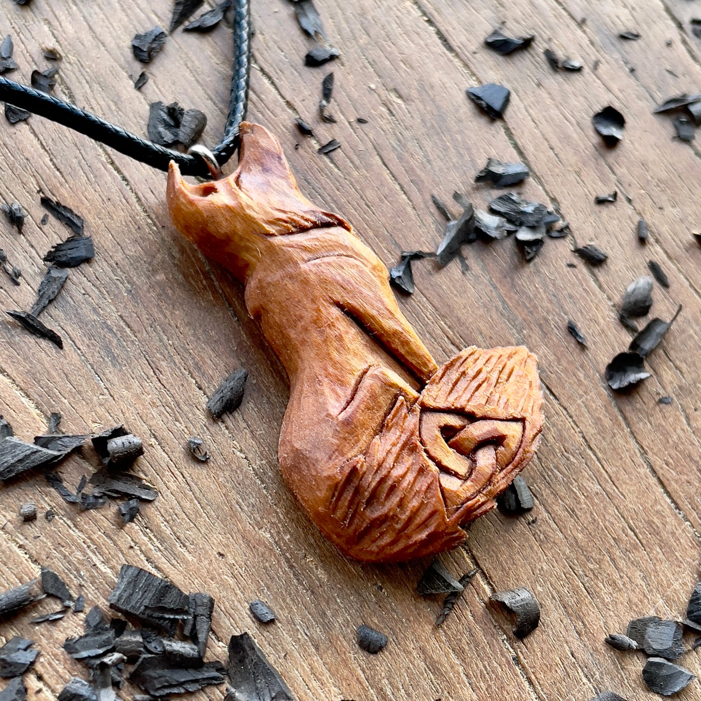 Celtic Fox with Triquetra Pendant