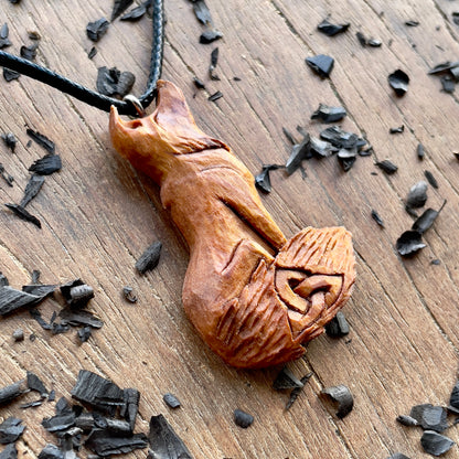 Celtic Fox with Triquetra Pendant