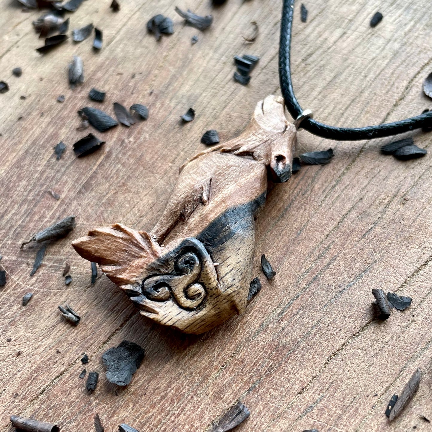 Wolf Pendant with Triskelion