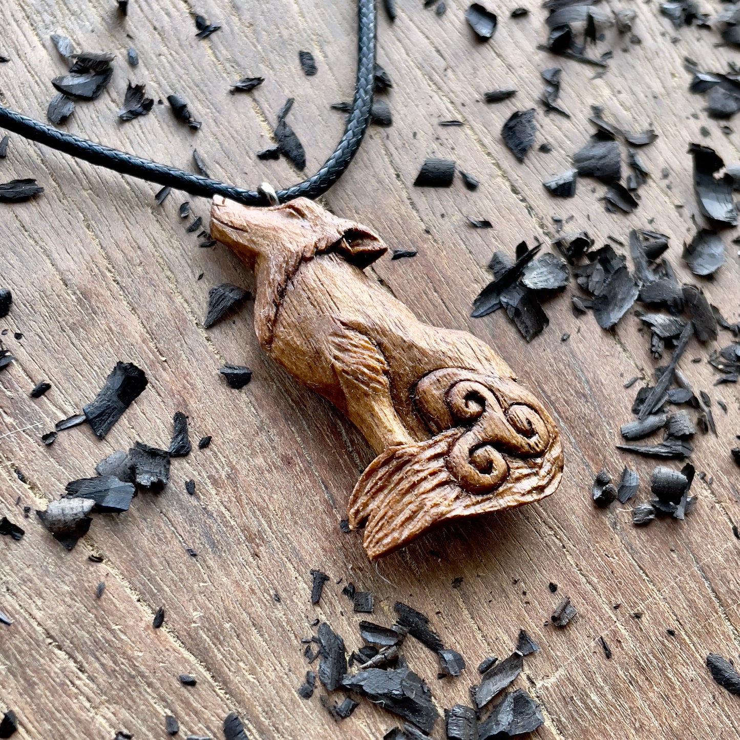 Wolf Pendant with Triskelion