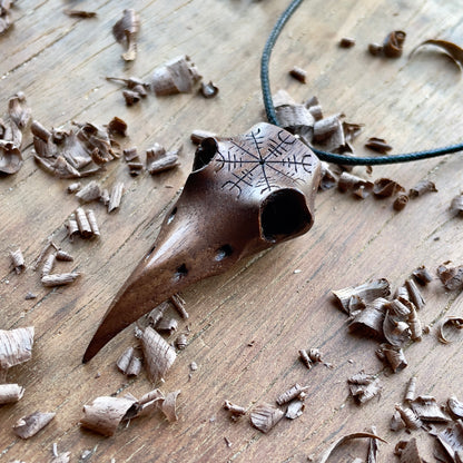 Raven Skull “Helm of Awe” Pendant