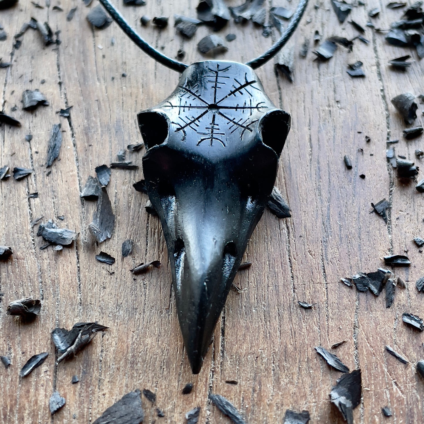 Raven Skull “Helm of Awe” Pendant