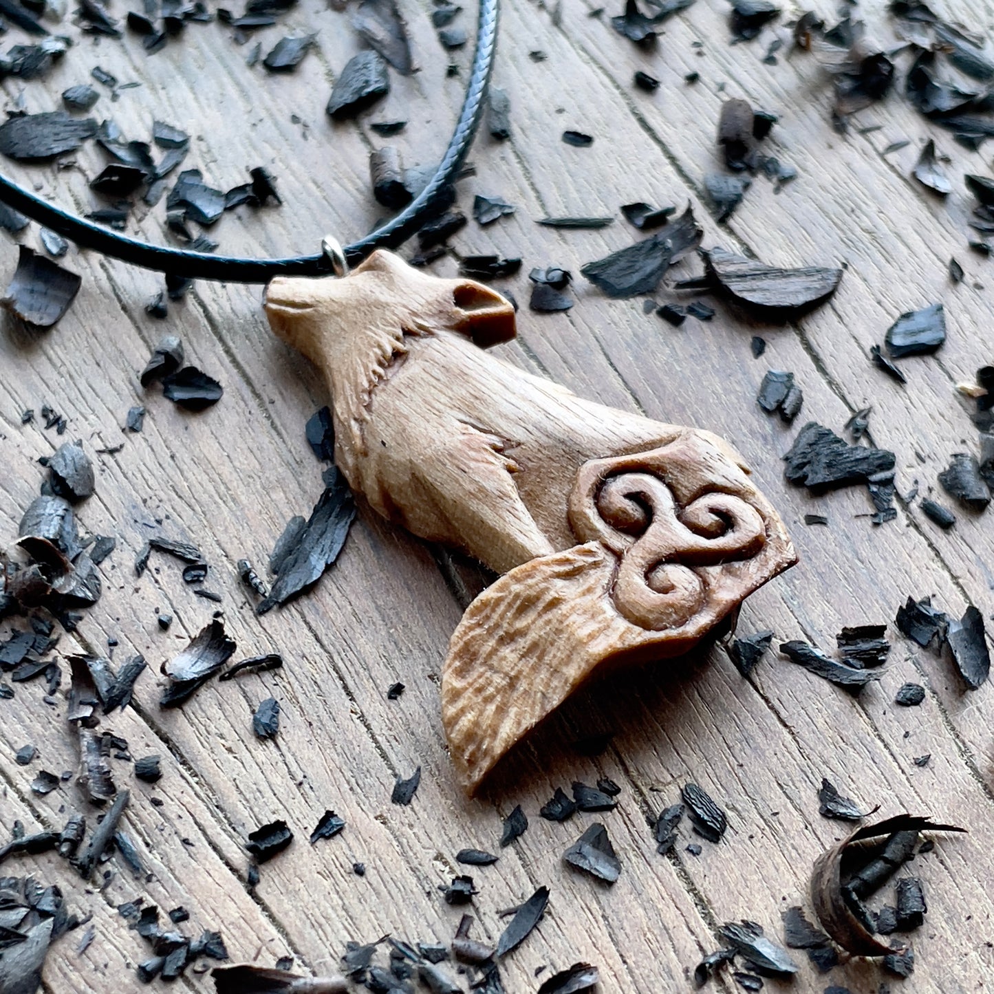 Wolf Pendant with Triskelion