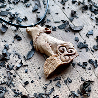 Wolf Pendant with Triskelion