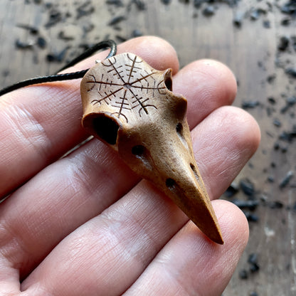 Raven Skull “Helm of Awe” Pendant