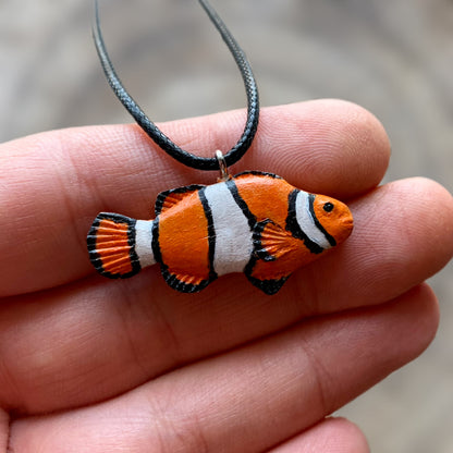 Clownfish Walnut Wood Pendant