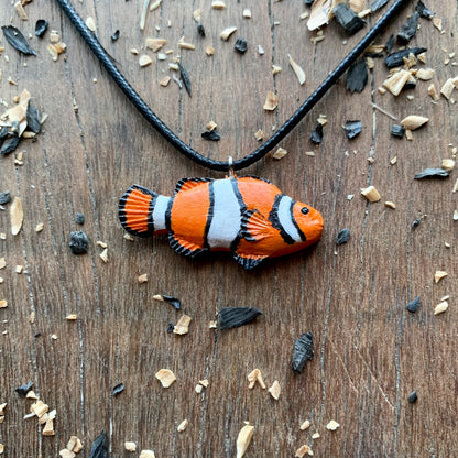 Clownfish Walnut Wood Pendant