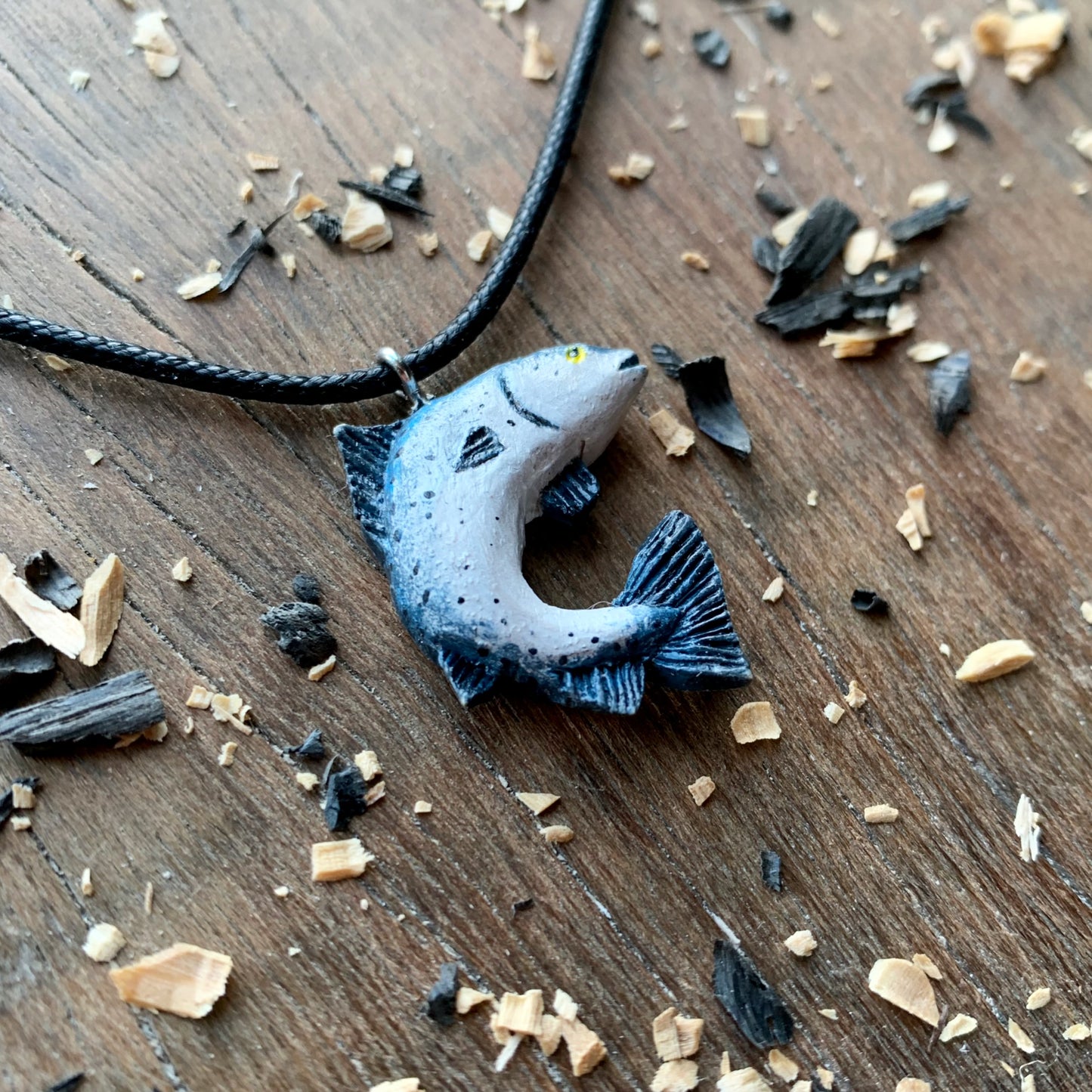 Salmon Walnut Wood Pendant