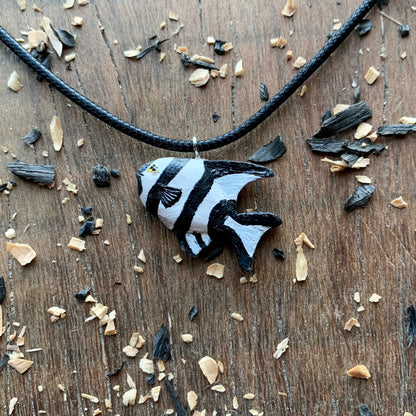 Exotic Fish Walnut Wood Pendant