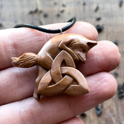Celtic Fox Pendant – Triquetra Design