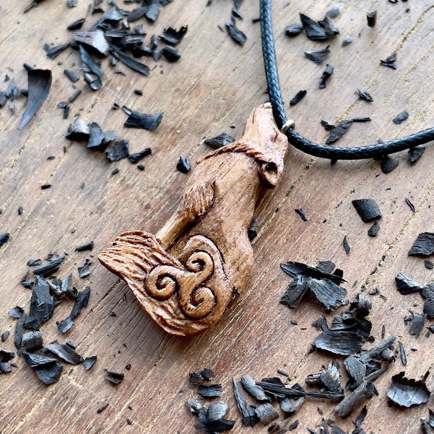 Wolf Pendant with Triskelion