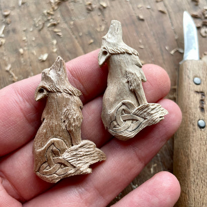 Wolf Pendant with Triquetra