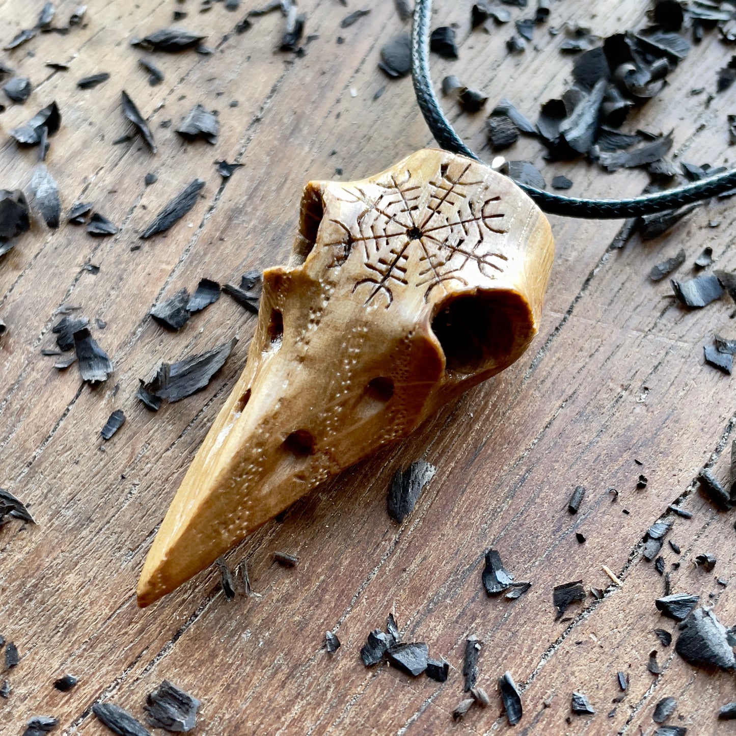 Raven Skull “Helm of Awe” Pendant