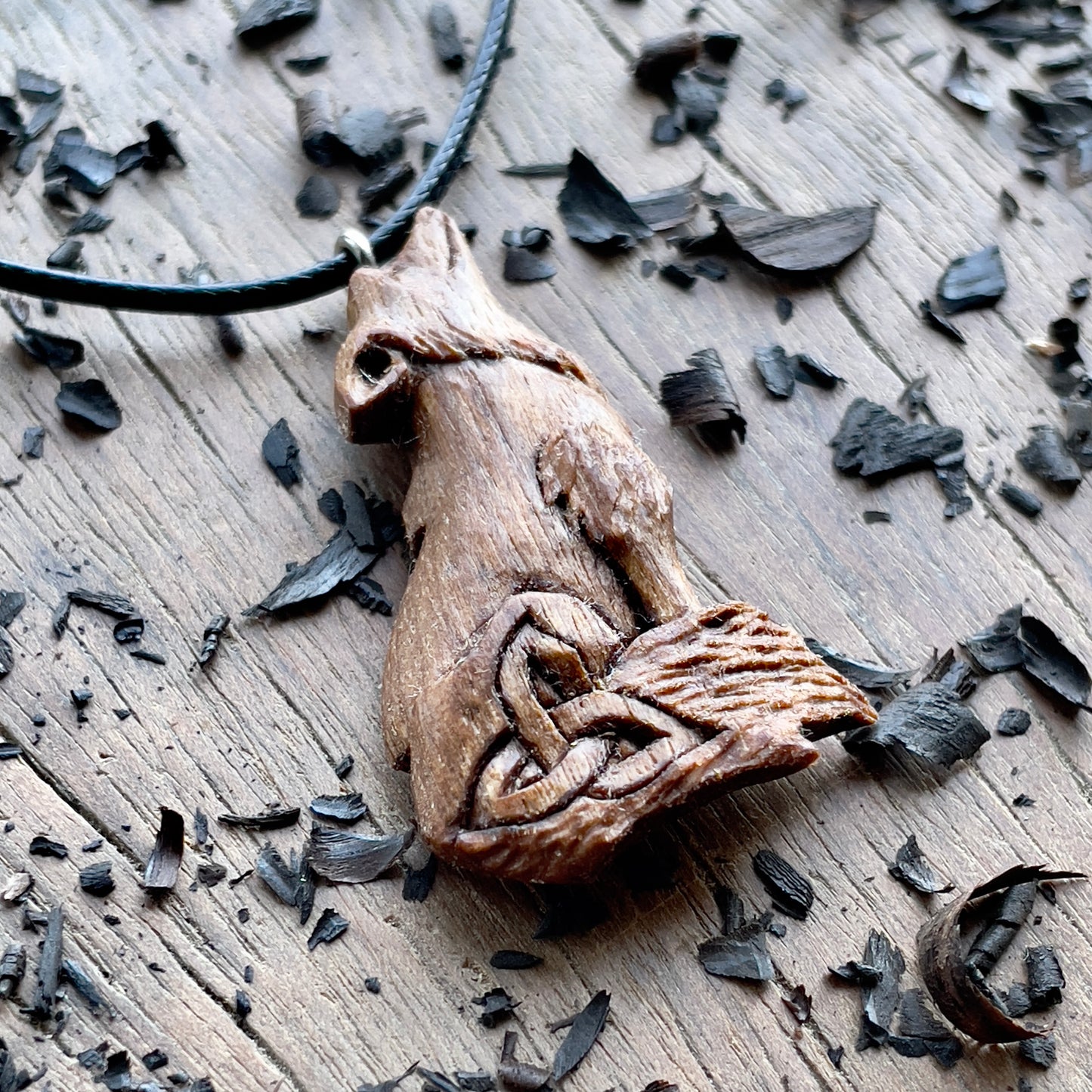 Wolf Pendant with Triquetra