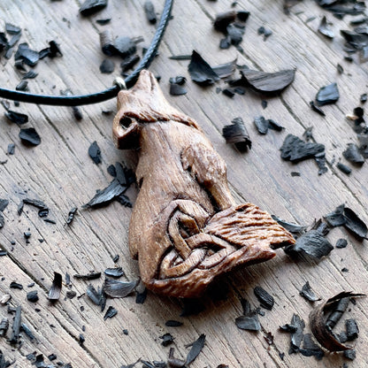Wolf Pendant with Triquetra