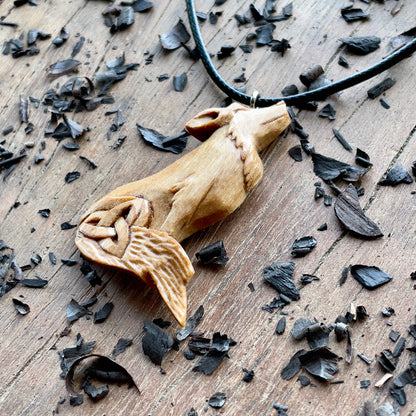 Wolf Pendant with Triquetra