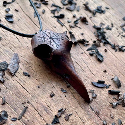 Raven Skull “Helm of Awe” Pendant
