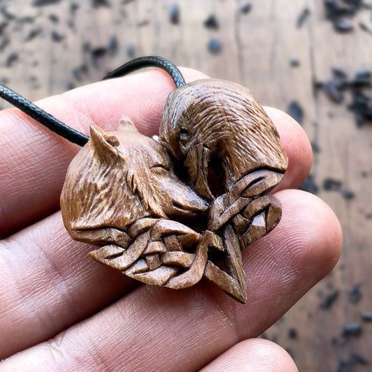 Wolf and Raven Pendant
